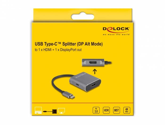 Delock 87867 DisplayPort rozbočovač šedá-2