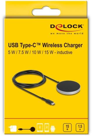 Delock bezdrátová indukční nabíječka 15 W 66467 66467 Výstup 1x USB-C® černá-4