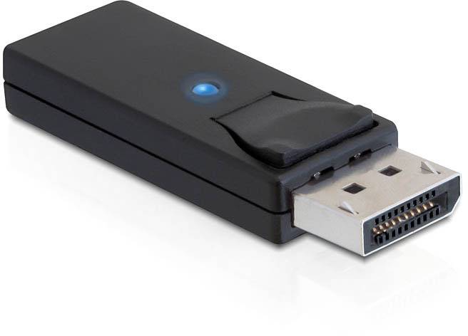 Černý USB flash disk s modrou LED kontrolkou a stříbrným konektorem leží na světlém povrchu.