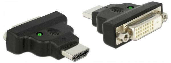 Delock 65020 HDMI / DVI adaptér [1x HDMI zástrčka - 1x DVI zásuvka 24+1pólová] vícebarevná s LED 0 mm