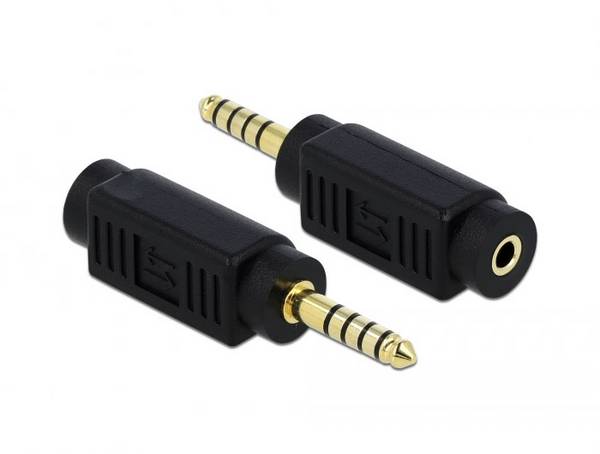 Delock 65994 65994 jack audio adaptér [1x jack zástrčka 3,5 mm - 1x jack zásuvka 3,5 mm] černá