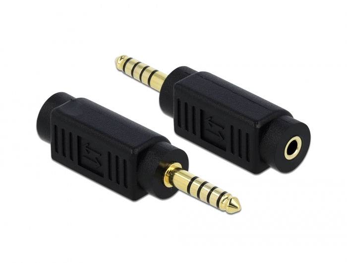 Delock 65994 65994 jack audio adaptér [1x jack zástrčka 3,5 mm - 1x jack zásuvka 3,5 mm] černá-0