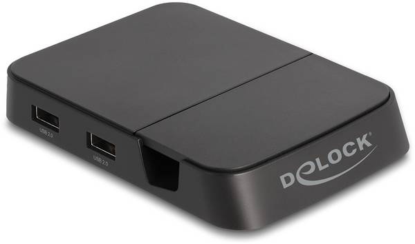 Delock 88018 USB-C®, USB 2.0, HDMI™ stojanová nabíječka na mobil černá Vhodné pro mobil: Smartphones mit USB-C Anschluss