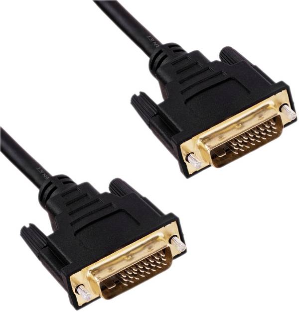 Akyga DVI kabel DVI-D 24+1pol. Zástrčka 1.8 m černá AK-AV-06 pozlacené kontakty DVI kabel