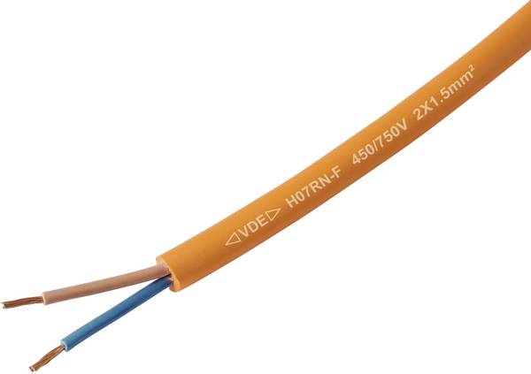 TRU COMPONENTS TC-13536984 kabel s gumovou izolací H07RN-F 2 x 1.5 mm² oranžová metrové zboží