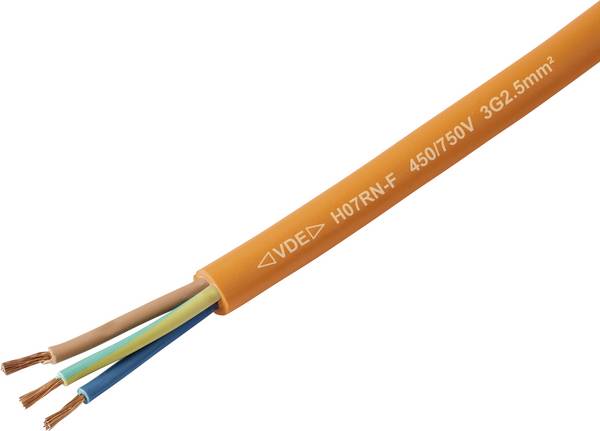 TRU COMPONENTS TC-13537004 kabel s gumovou izolací H07RN-F 3 G 2.5 mm² oranžová metrové zboží