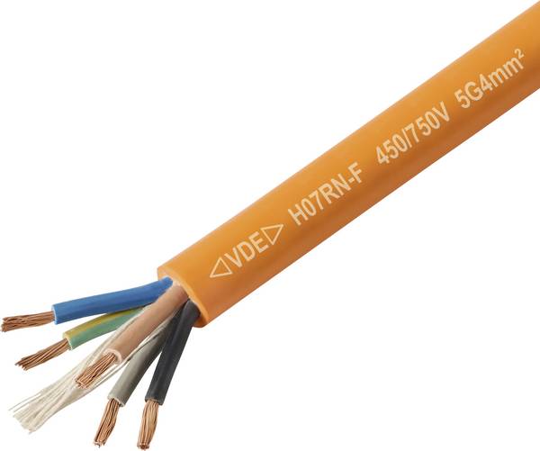 TRU COMPONENTS TC-13537024 kabel s gumovou izolací H07RN-F 5 G 4 mm² oranžová metrové zboží