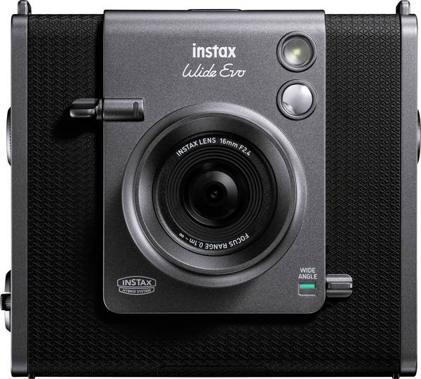 Fujifilm Instax Wide Evo instantní fotoaparát    černá  Bluetooth, integrovaný akumulátor, s vestavěným bleskem