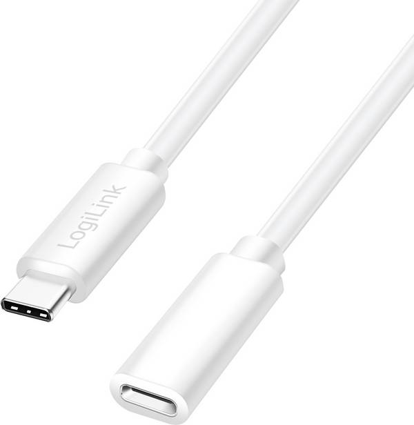 LogiLink Kabel USB-C USB 2.0 USB-C ® zástrčka, USB-C ® zásuvka 3.00 m bílá CU0222