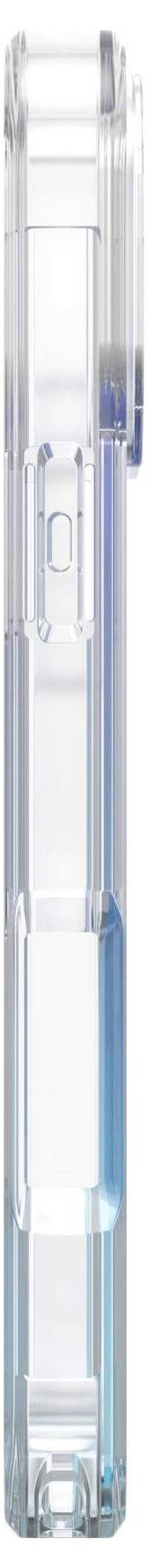 Průhledná válcovitá tužka nebo fix s modrými detaily, pravděpodobně stojící vzpřímeně.