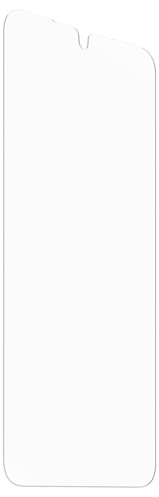 Transparentní ochranné sklo displeje pro smartphone kompatibilní s modely s kapkovitým výřezem v horní části.