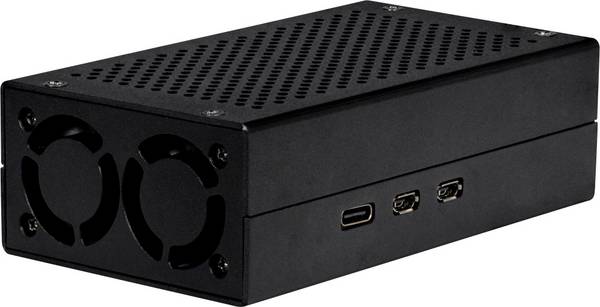 Joy-it ALU CASE for Pi5+M2 HAT / AI Kit SBC skříň Vhodné pro (vývojové sady): Raspberry Pi® 5 B včetně aktivního chladiče černá
