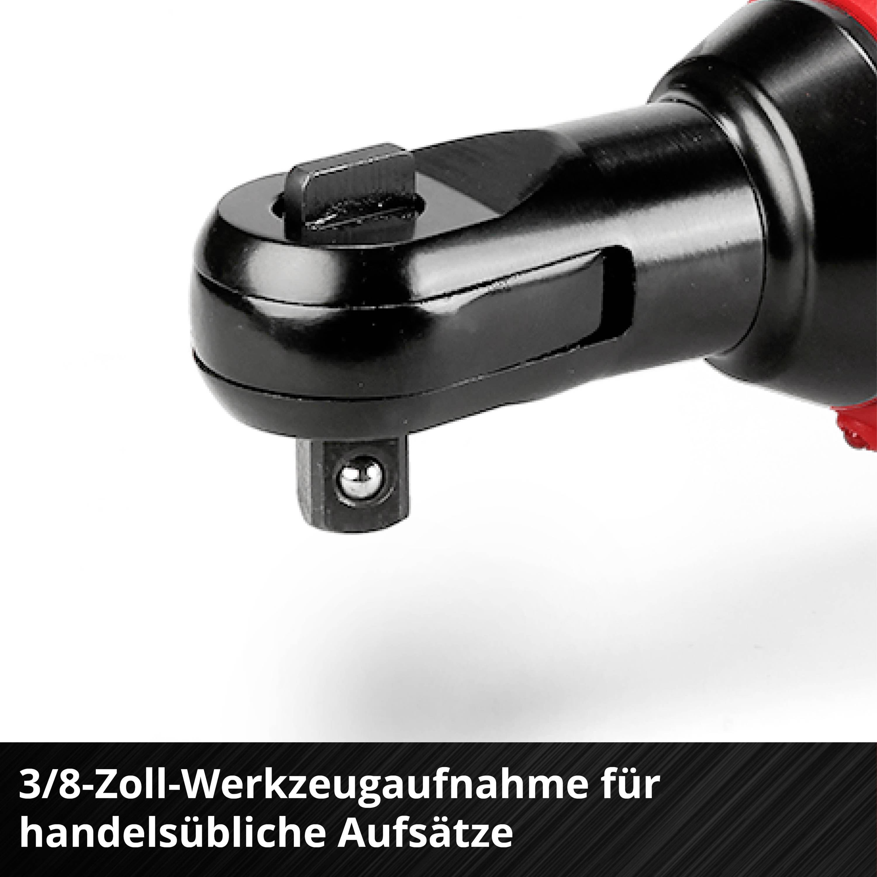 Tříčtvrtečinová (3/8") upínací hlavice pro běžné nástavce, prezentovaná na neutrálním pozadí.