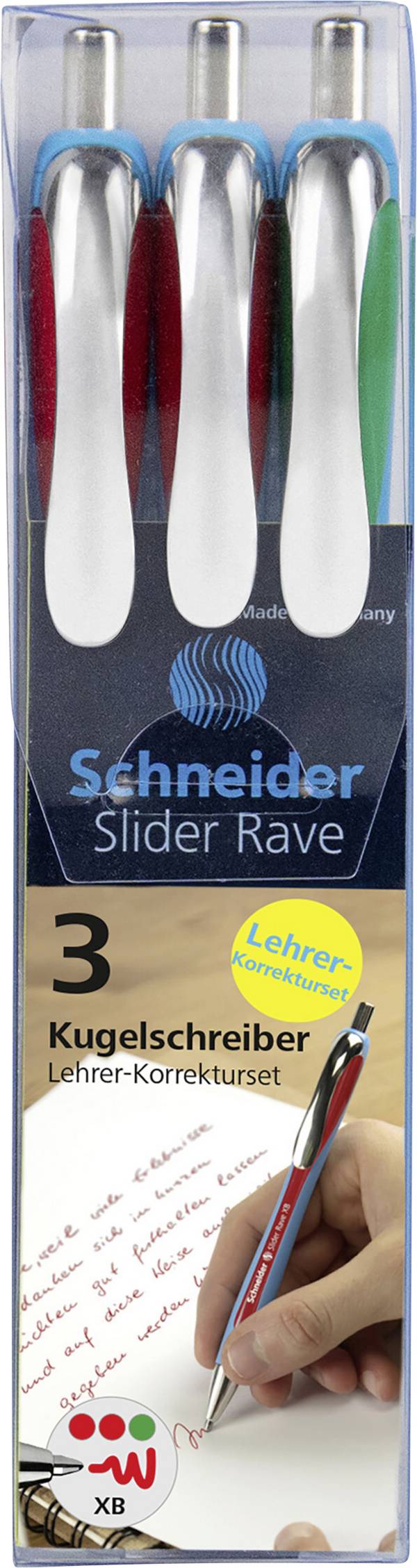 Schneider Schreibgeräte Kugelschreiber Slider Rave XB Lehrerkorrekturset 132597 kuličkové pero   3 ks