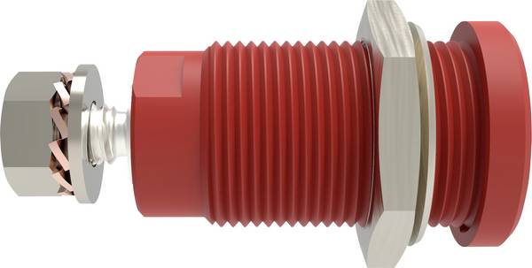 Schützinger DI SEB 9424 Ni / RT bezpečnostní vestavná zásuvka 4 mm Rovná červená 1 ks