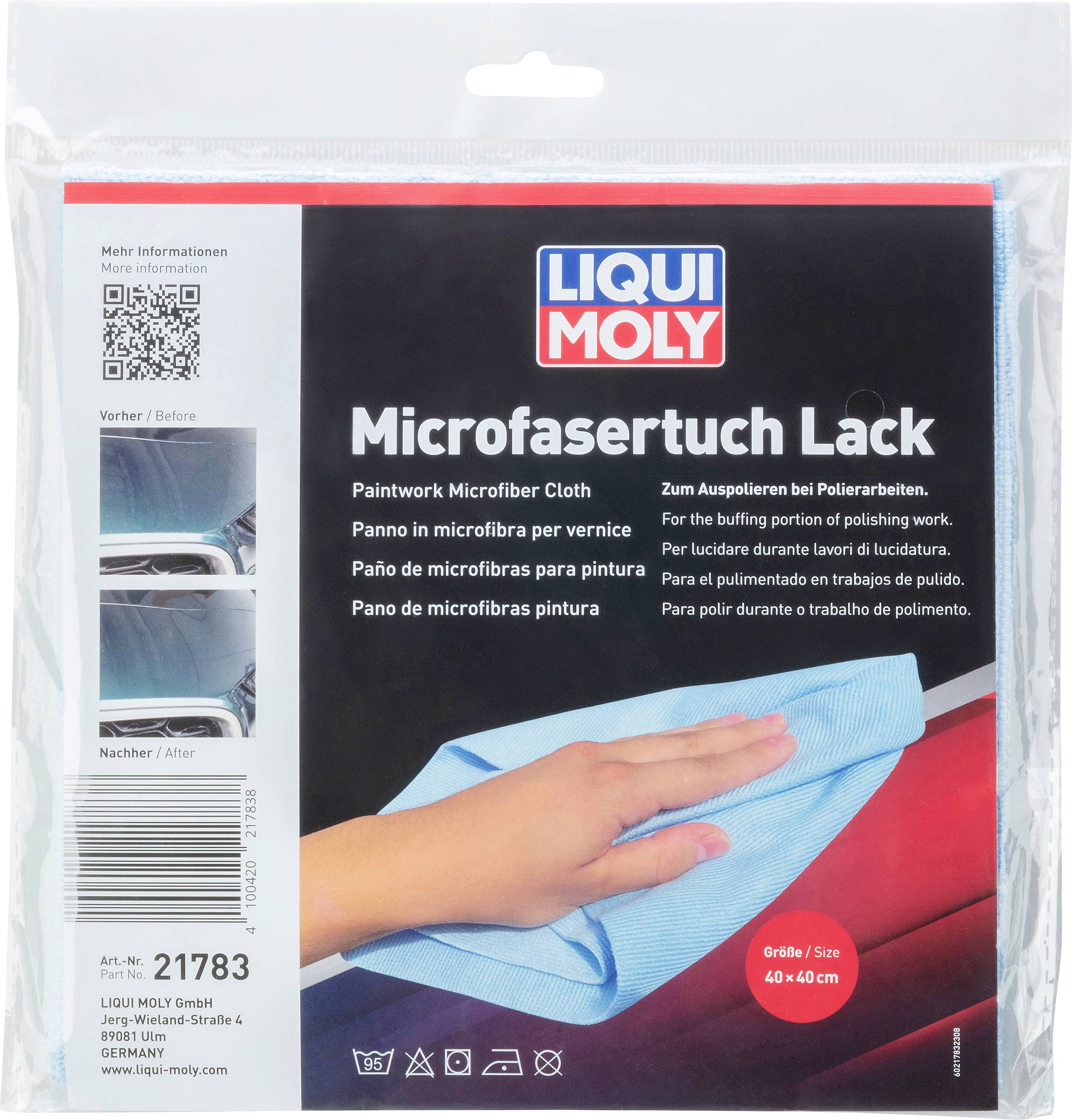 Mikrovláknová utěrka Liqui Moly pro lakýrnické práce. Vhodná pro leštění a leštěné povrchy. Rozměr: 40x40 cm.