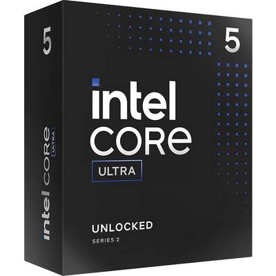 Černý obal procesoru Intel Core Ultra série 5. Název produktu 'Unlocked Series 2'.
