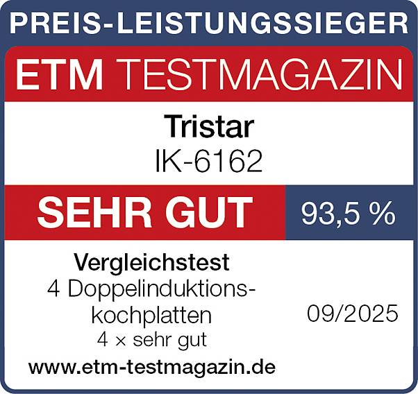 Obrázek ocenění pro Tristar IK-6162 indukční varná deska LCD displej, funkce časovače