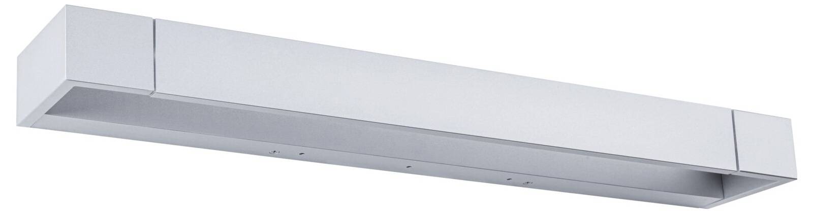 Obdélníkové stropní svítidlo stříbrné barvy s minimalistickým designem; moderní a vhodné do interiéru.