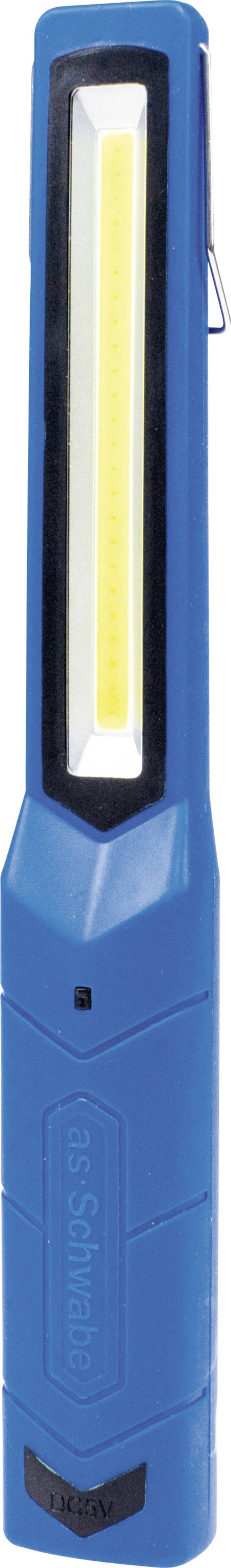 AS Schwabe 42820 Akumulátorová LED tyčová svítilna 2 W, 200 lumenů - 6.000 k denní světlo - inspekční svítilna s magnetem a háčkem pro zavěšení - pracovní svítilna   Třída energetické účinnosti 2021 n.rel.
