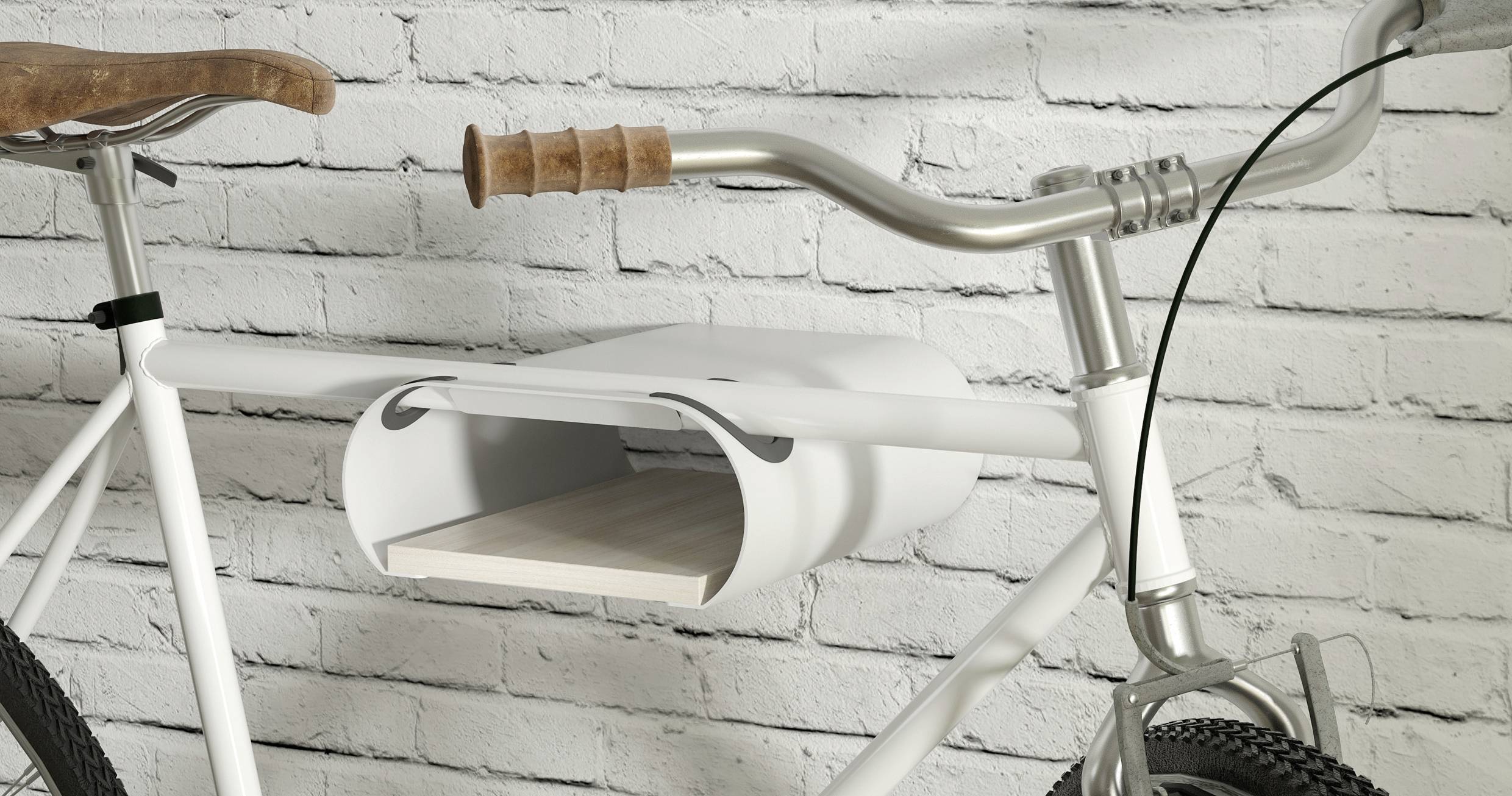 Elevar LBM-01 nástěnný držák na jízdní kolo Počet parkovacích míst=1 ocel, PVC, silikon, MDF bílá, šedá-4