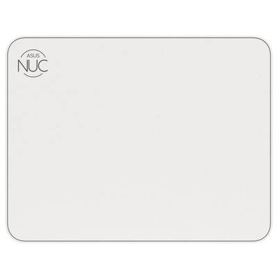 Bílá počítačová myš s logem 'ASUS NUC' v levém horním rohu.