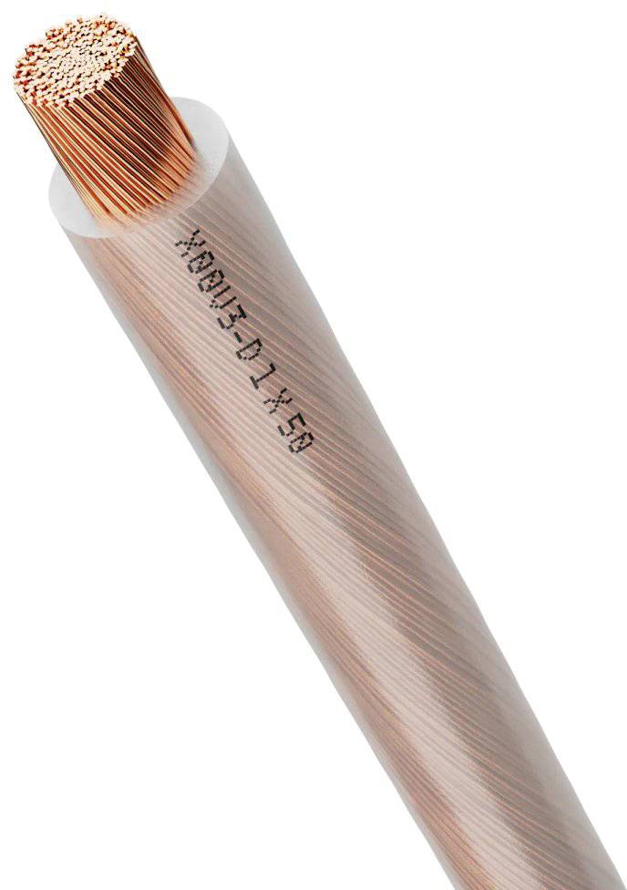Tlustý měděný vodič, izolovaný, s nápisem '8-AWG THHN' pro elektrické zapojení.