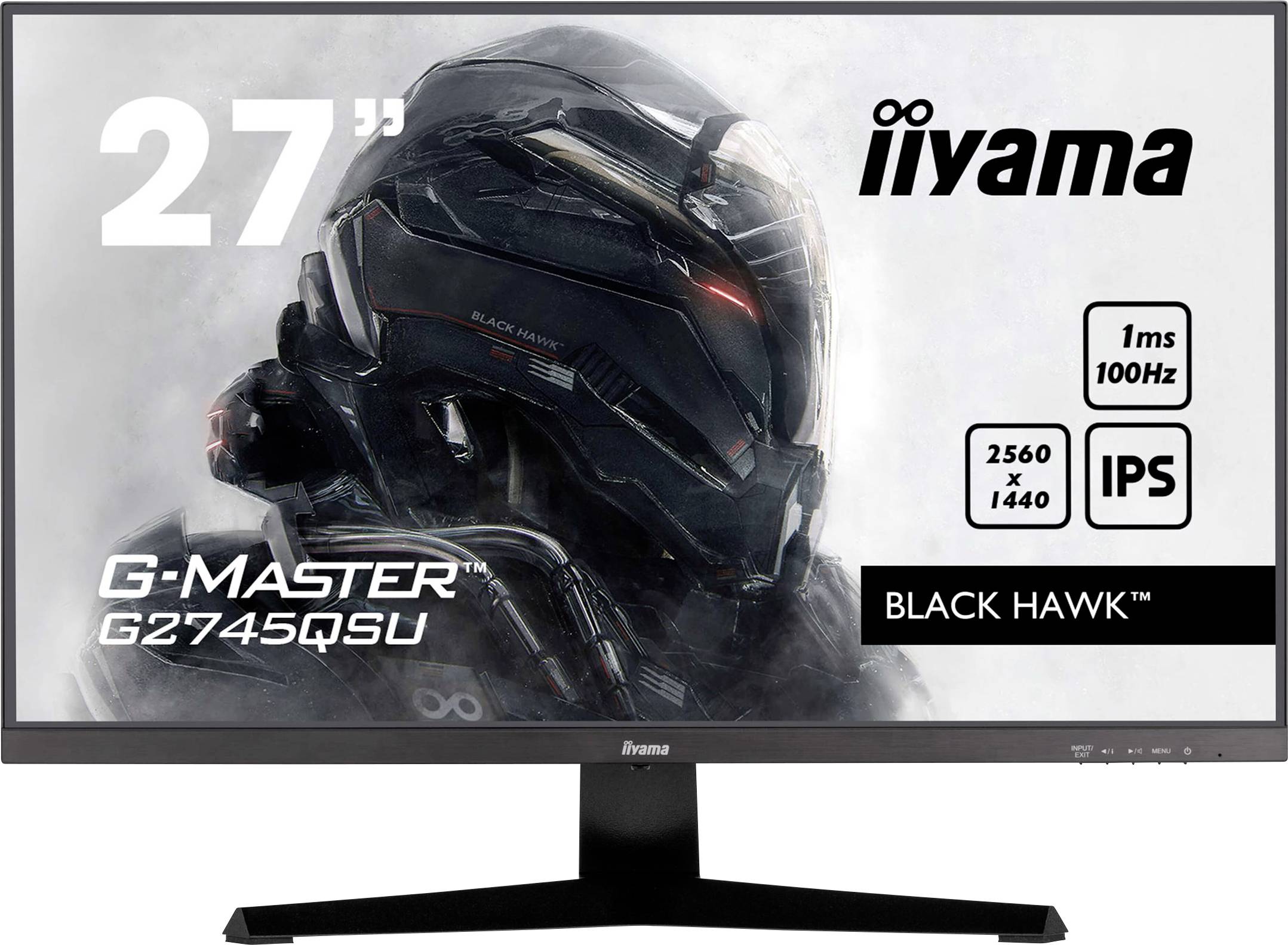 Iiyama G-Master Black Hawk G2745QSU-B2 herní monitor 68.6 cm (27 palec)2560 x 1440 Pixel, 16:9, 1 ms, IPS LCD