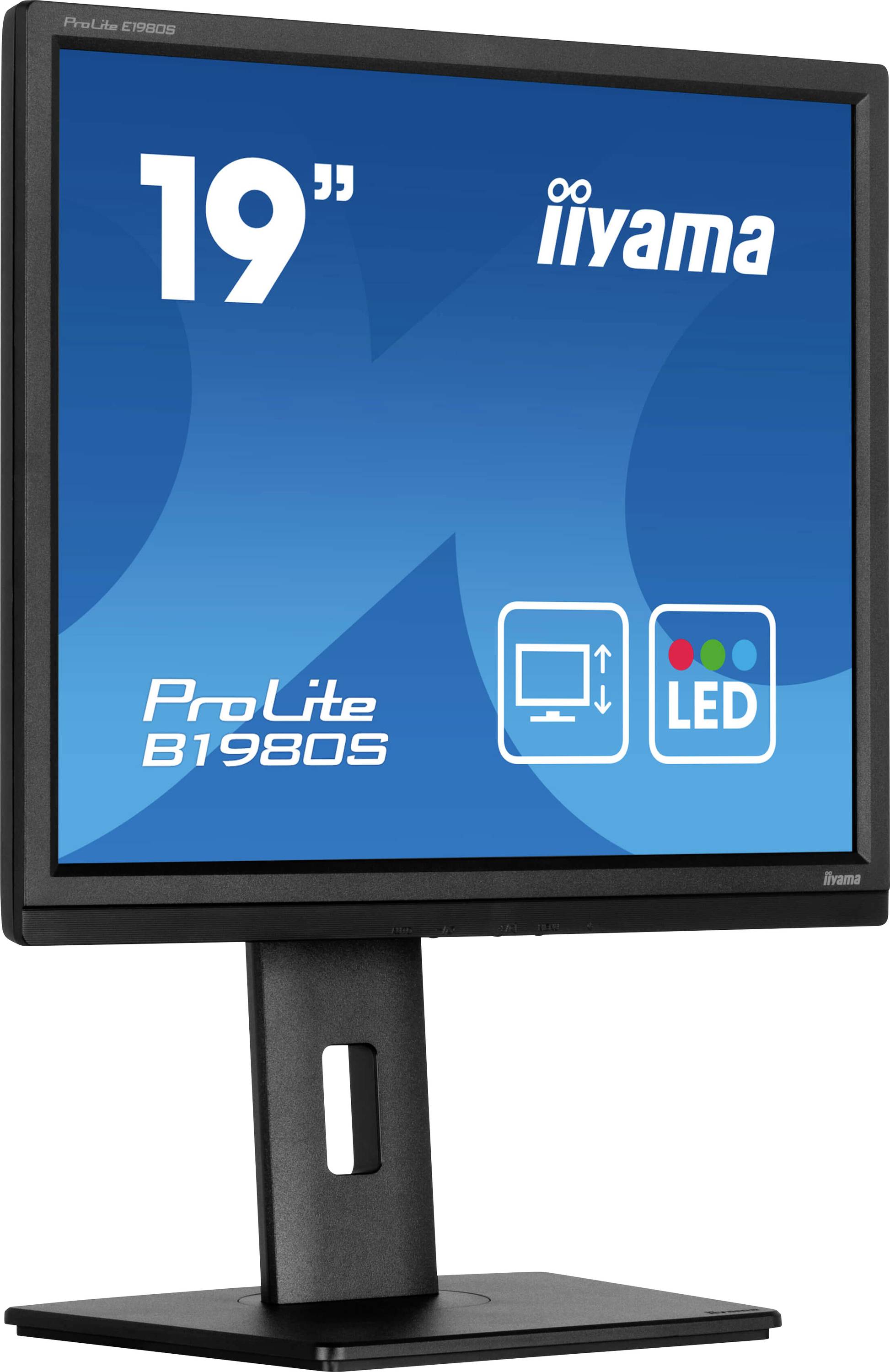 19palcový monitor značky iiyama s ergonomickou stojanem. Model ProLite B1980S s LED technologií a možnostmi nastavení.