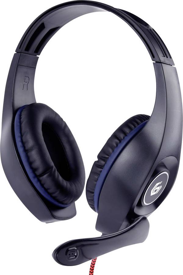 Gembird GHS-05-B  Headset otevřená (On Ear) kabelová stereo černá, modrá  regulace hlasitosti Gaming