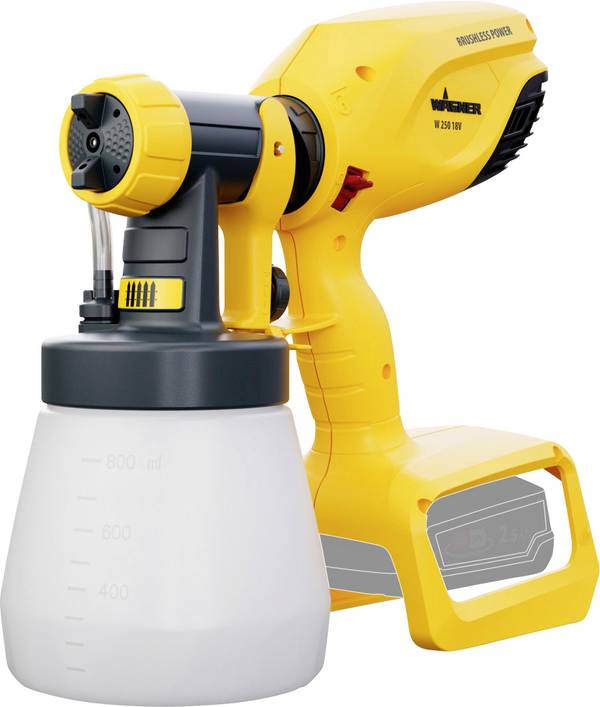 Wagner W250 18V akumulátorová pistole pro nástřik barev, 18 V, max. průtok 250 ml/min, 2457703