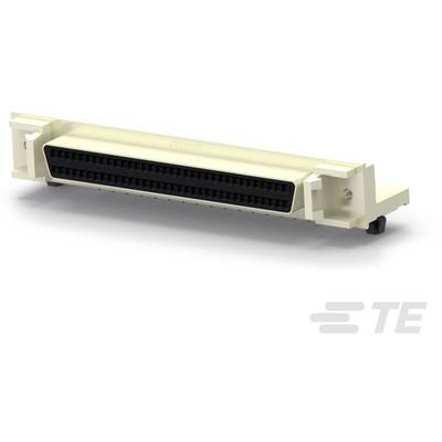Elektronický konektor v bílé a černé barvě s obdélníkovým tvarem a několika připojovacími kolíky pro technické aplikace.