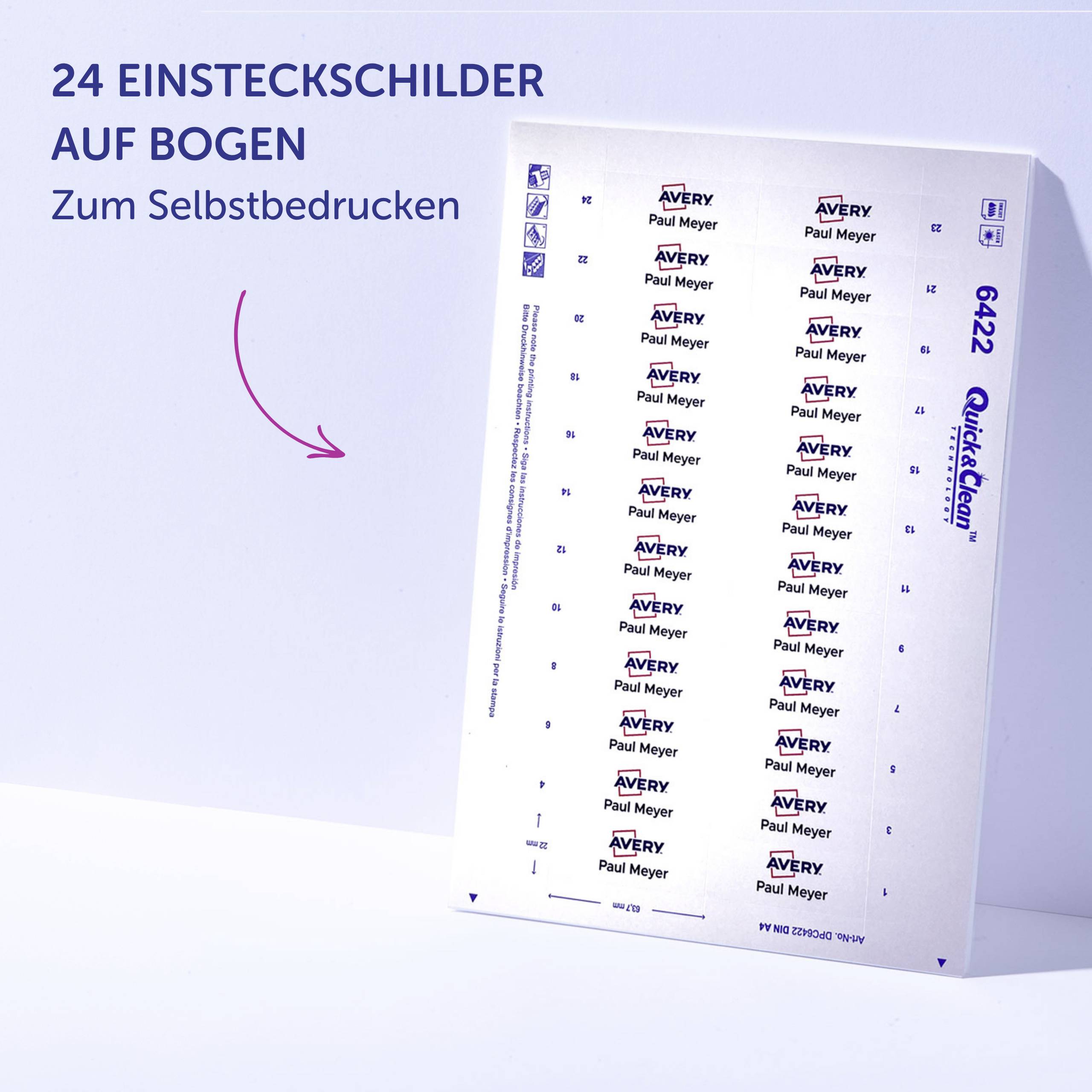 Avery-Zweckform POL20MA66-5DR štítek se jménem (š x v) 68 mm x 22 mm 5 ks-10