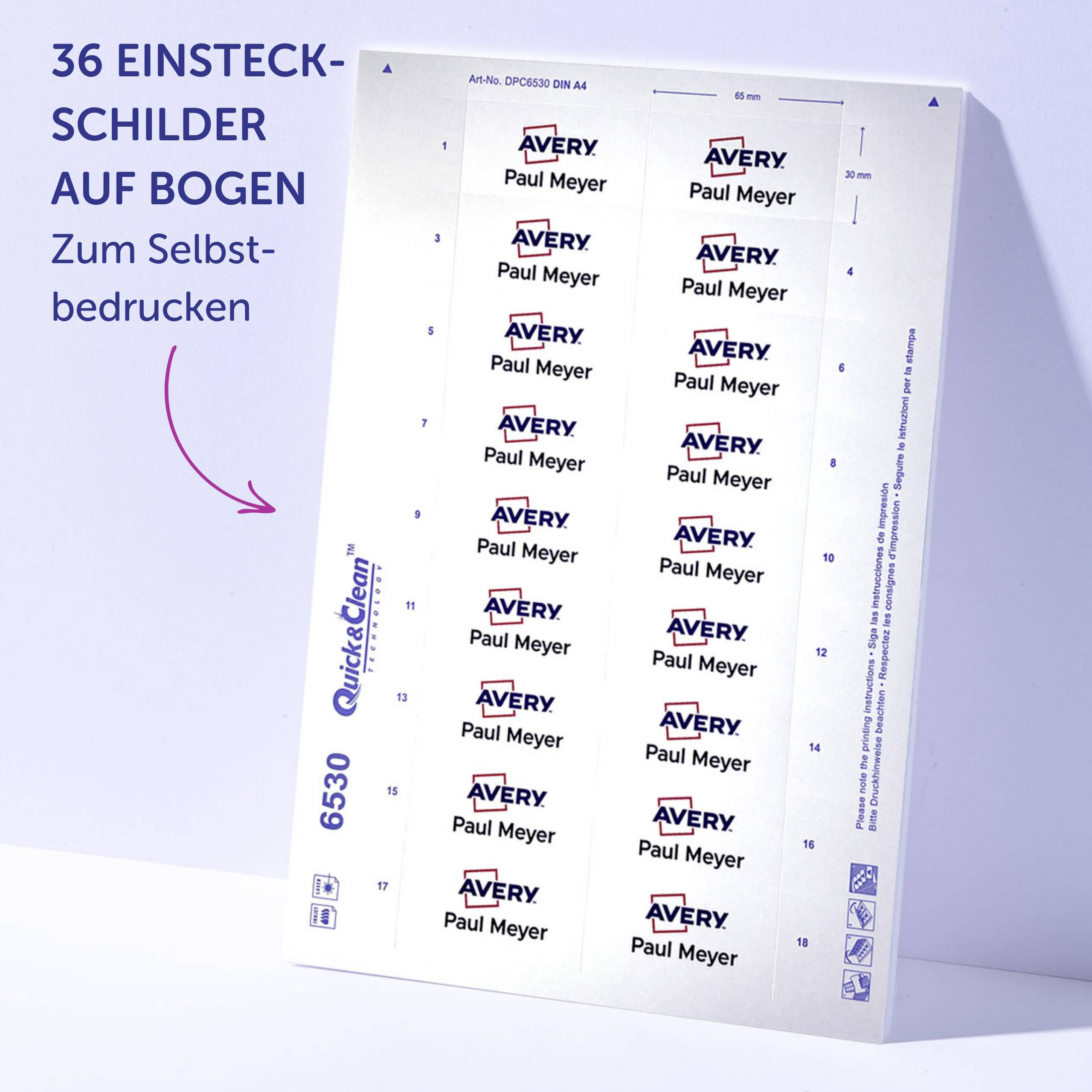 Avery-Zweckform POL30MA66-10DR štítek se jménem (š x v) 70 mm x 30 mm 10 ks-10