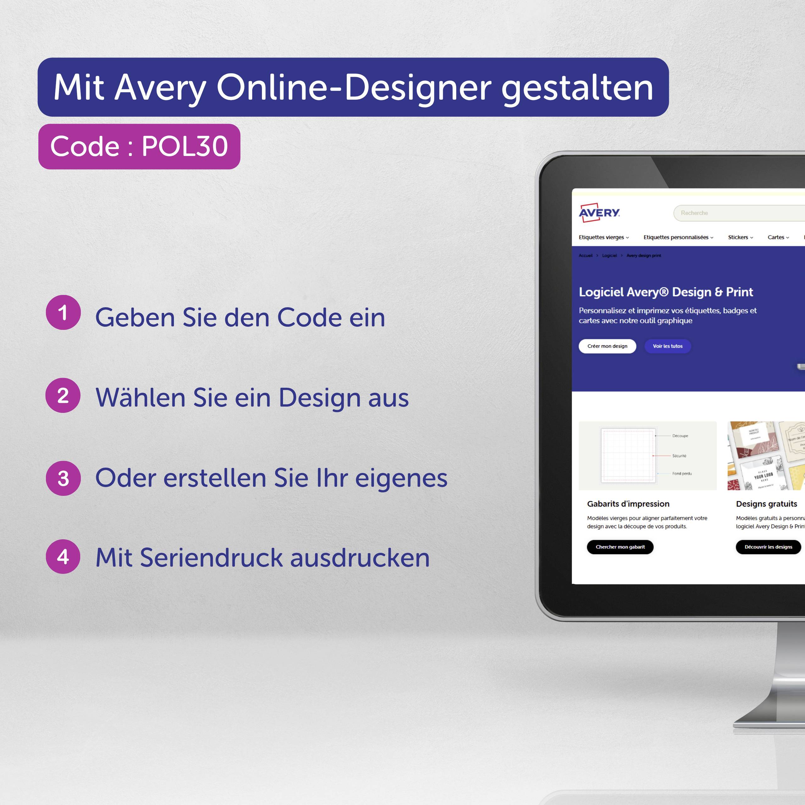 Avery-Zweckform POL30MA66-10DR štítek se jménem (š x v) 70 mm x 30 mm 10 ks-13
