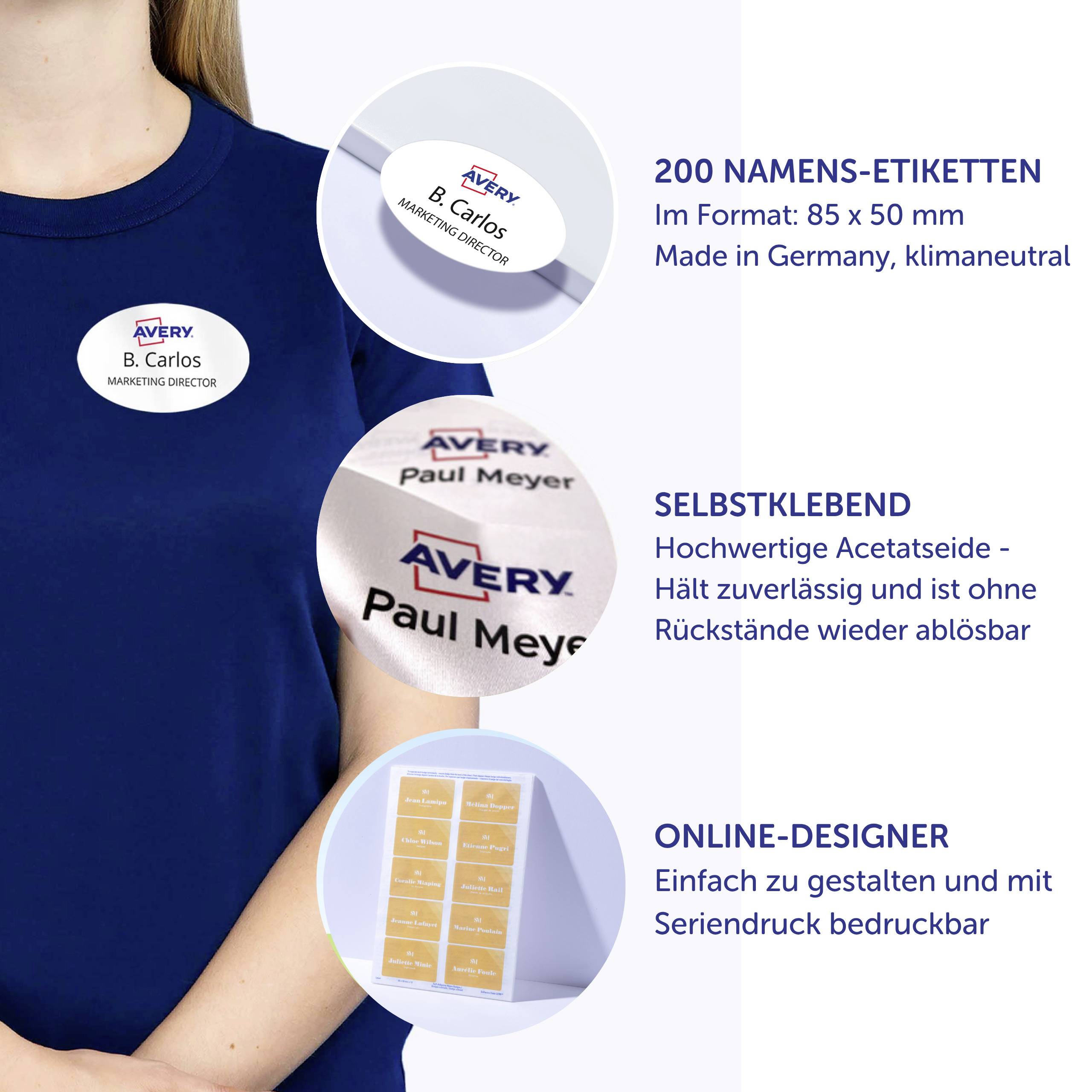 Avery-Zweckform L4882-20 štítek se jménem Kennzeichnungsetiketten (š x v) 85 mm x 50 mm 200 ks-7