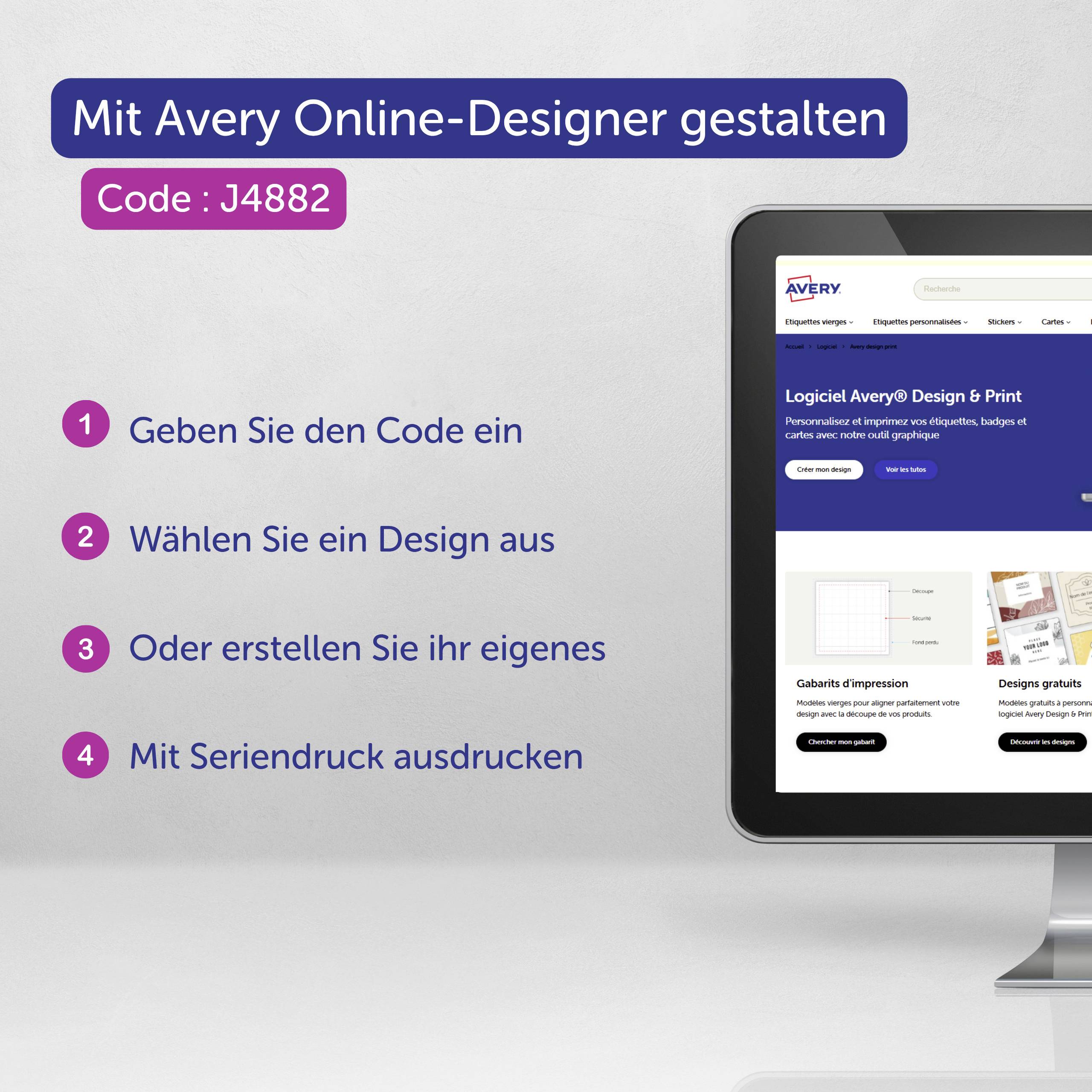 Avery-Zweckform J4882-20 štítek se jménem Kennzeichnungsetiketten (š x v) 85 mm x 50 mm 200 ks-15