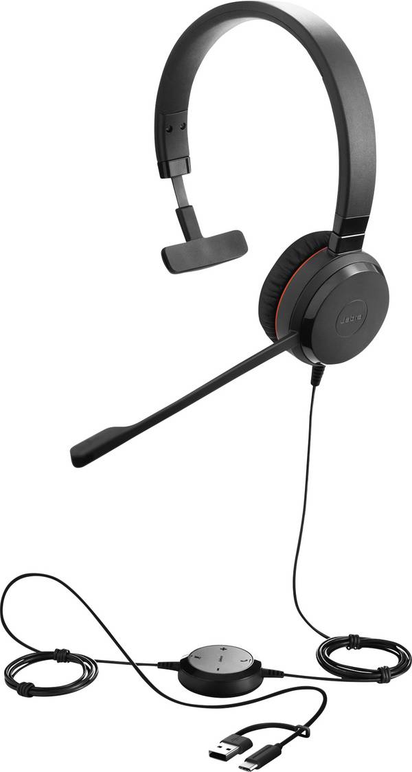 Jabra Evolve 30 II  Headset otevřená (On Ear) kabelová mono černá Potlačení hluku, Redukce šumu mikrofonu headset, regulace hlasitosti, Vypnutí zvuku mikrofonu telefon