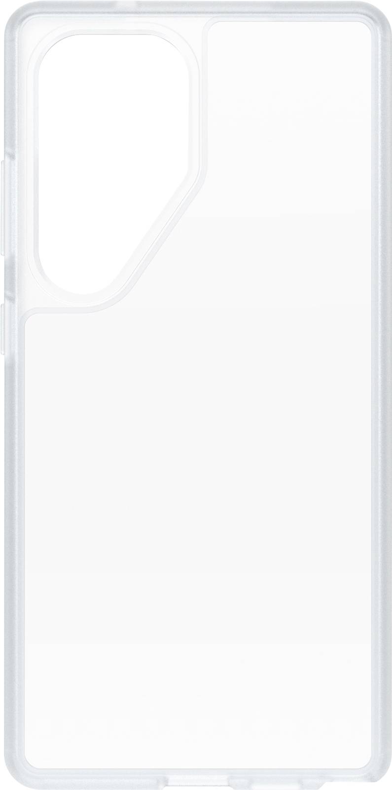 Průhledný kryt na mobilní telefon s přesnými výřezy pro fotoaparát a konektory, vhodný pro smartphone.