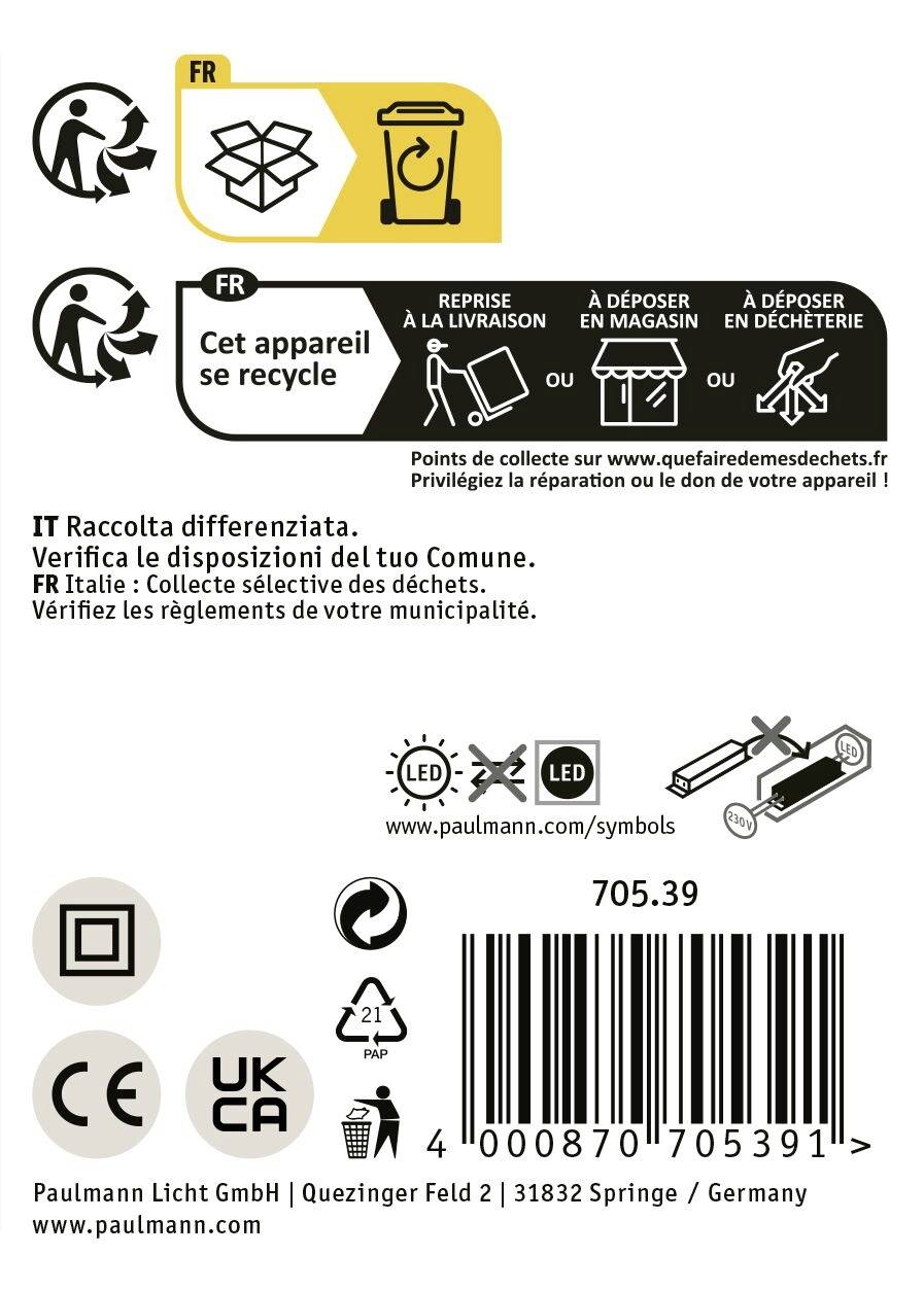 Text bude přeložen do češtiny takto:<br><br>"Tento přístroj je možné recyklovat" je napsáno nahoře, následováno symboly pro recyklaci. Pokyny k likvidaci v různých jazycích.