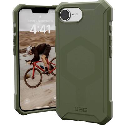 Dvě robustní pouzdra na mobilní telefon v zelené barvě, přičemž jedno zobrazuje obrázek cyklisty na displeji smartphonu.