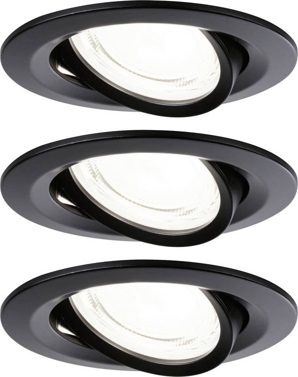 Paulmann 92457 Nova Coin LED vestavné svítidlo, LED, 2.8 W, černá (matná), sada 3 ks