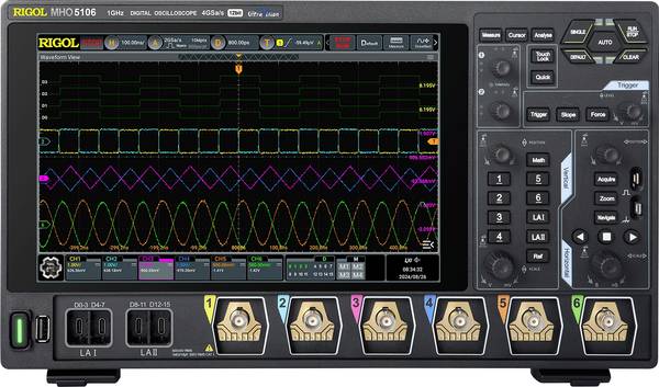 Rigol MHO5106  digitální osciloskop 1 GHz, 4 GSa/s, 500 Mpts, mixovaný signál (MSO), 1 ks, MHO5106