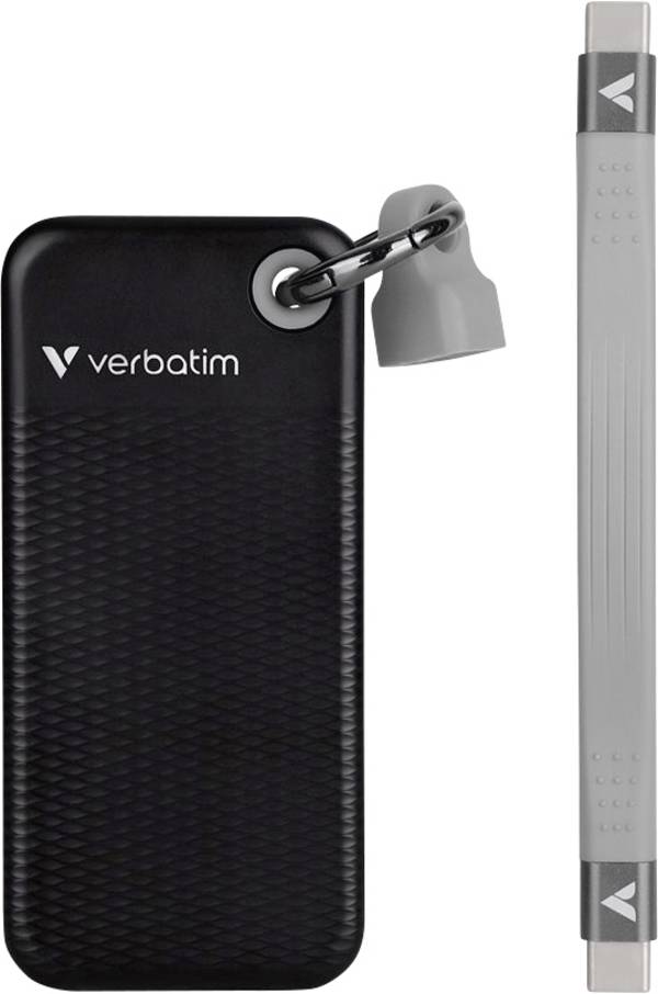 Verbatim Pocket 2 TB, externí SSD disk, USB-C™ (USB 3.2 Gen 2), černá, šedá