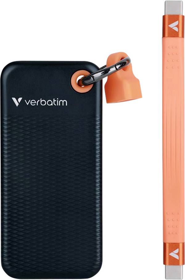 Verbatim Pocket 2 TB, externí SSD disk, USB-C™ (USB 3.2 Gen 2), černá, oranžová