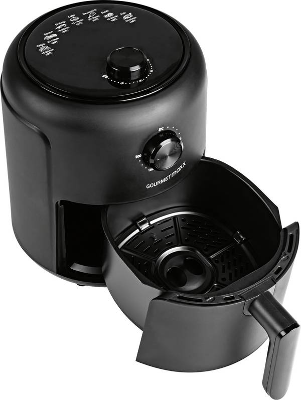 GourmetMaxx Heißluft-Fritteuse Mechanisch 2,3l horkovzdušná fritéza 1000 W černá
