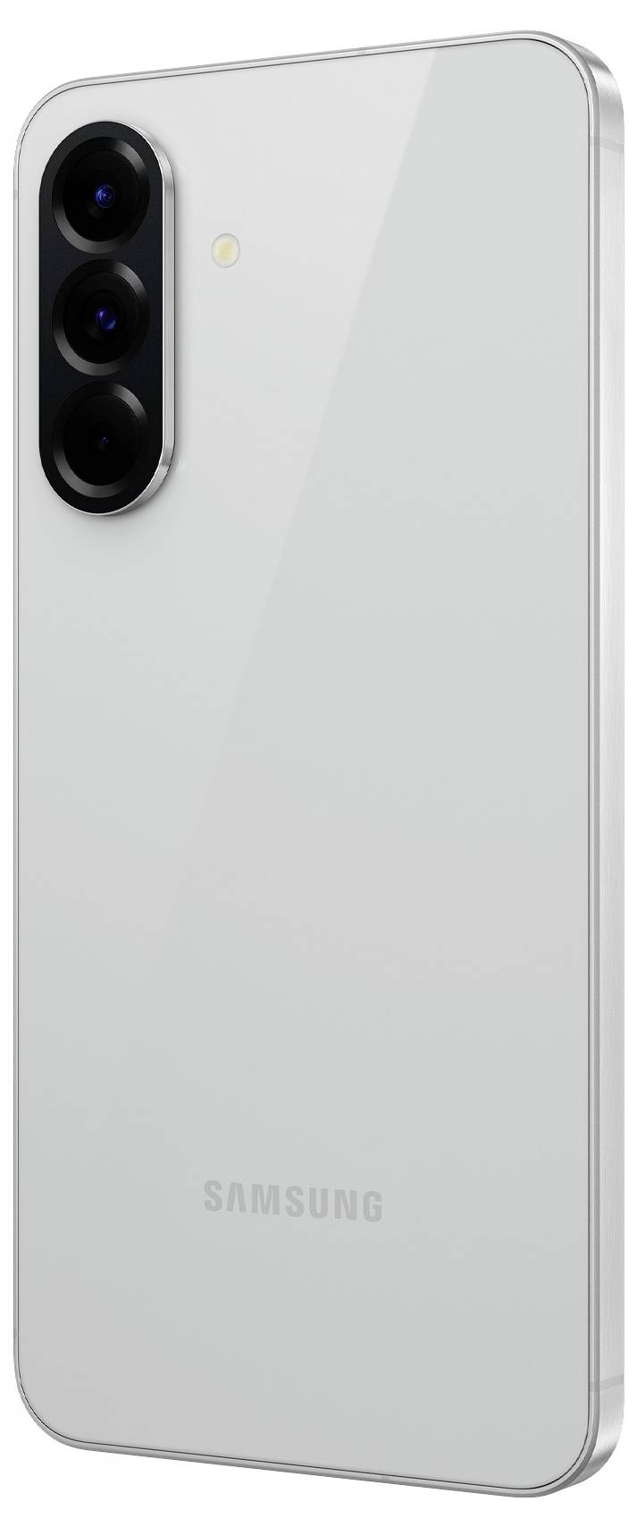 Moderní smartphone se třemi objektivy na zadní straně a elegantním bílým tělem.