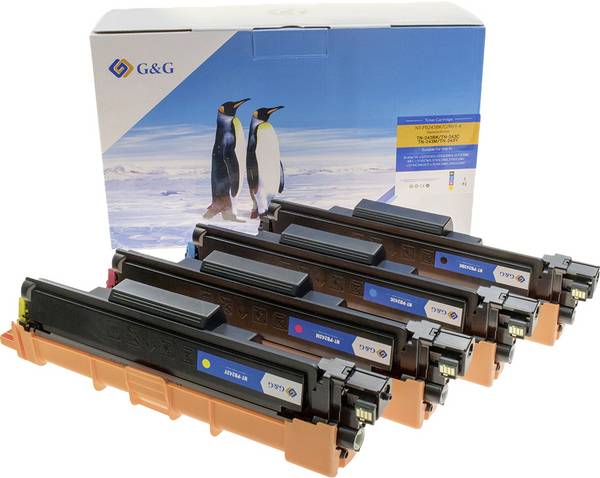 G&G Toner náhradní Brother TN-243BK, TN-243C, TN-243M, TN-243Y kompatibilní  černá, azurová, purppurová, žlutá 1000 Seiten TN-243 Value Pack NT-PB243BK/C/M/Y_V6-B-UP-4