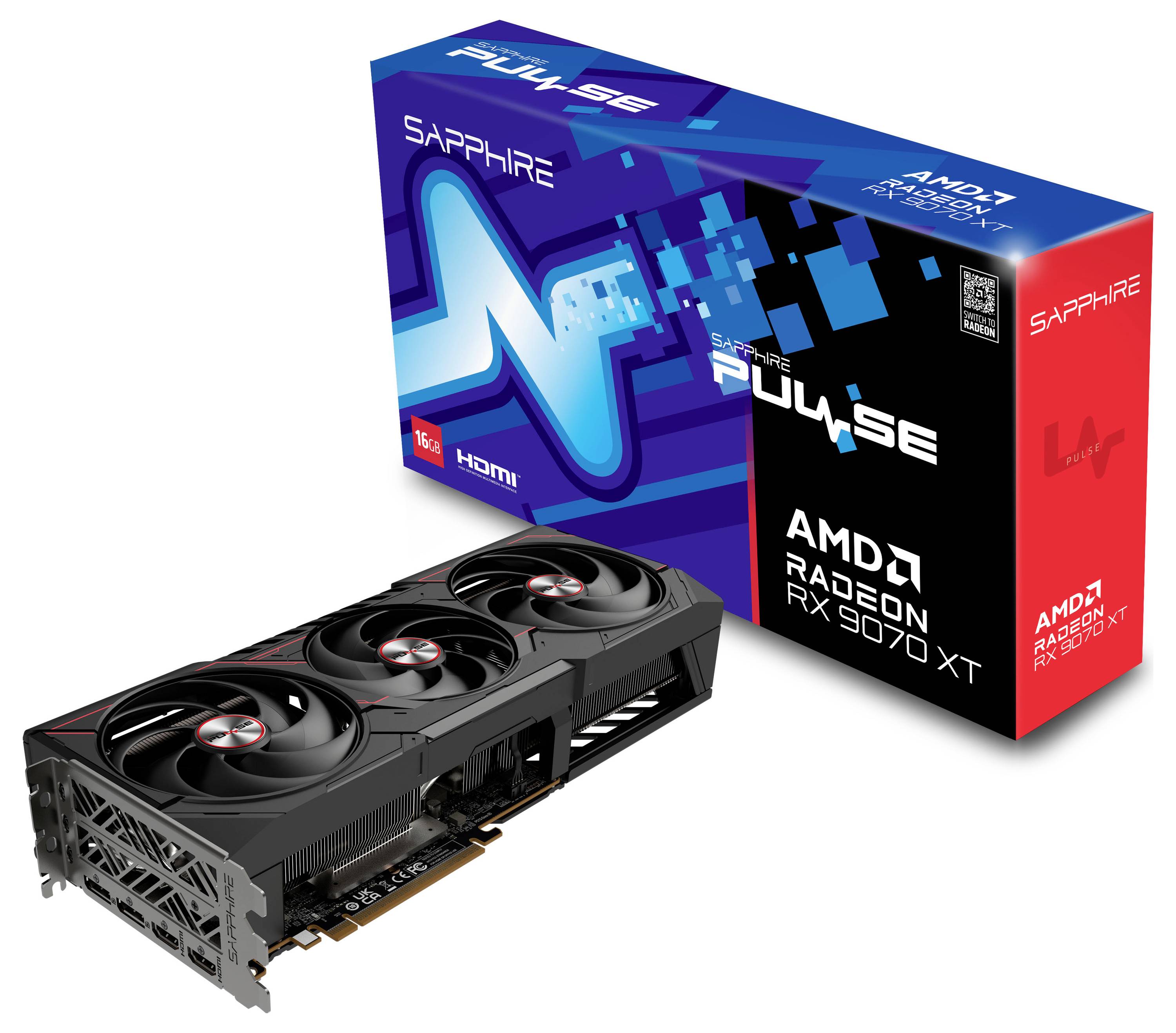 Safírová PULSE AMD Radeon RX 7900 XT grafická karta s krabicí zobrazující logo a označení modelu.