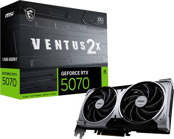 MSI grafická karta Nvidia GeForce RTX 5070 GeForce RTX 5070 12G VENTUS 2X OC  12 GB GDDR7 RAM PCIe x16  HDMI® 2.1, DisplayPort 2.1